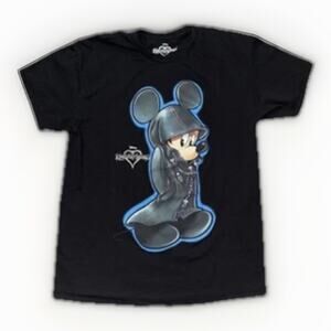 Kingdom Hearts Mickey Mouse Mega Print T-Shirt Black Disney Large 20x27